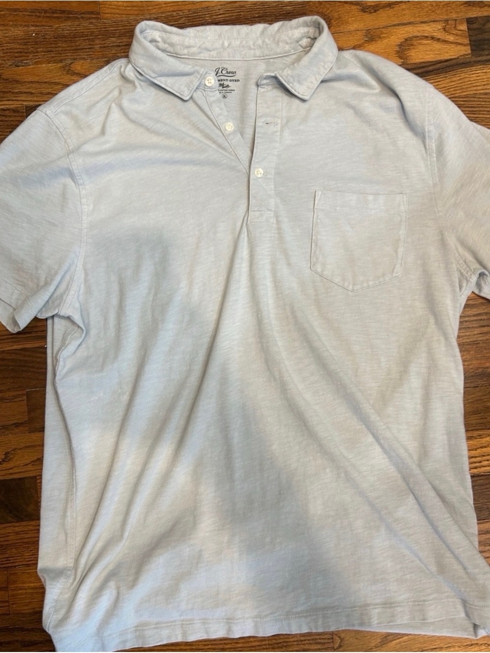 J. Crew Men’s Pale Blue Polo with Chest Pocket